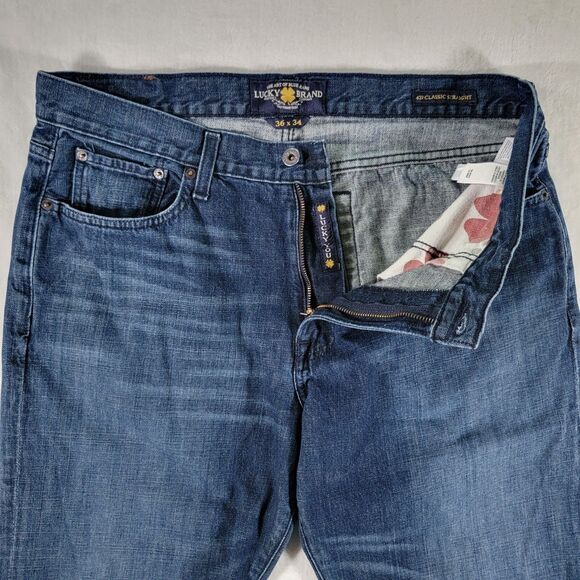 LUCKY BRAND Blue 429 Classic Straight Men's Jeans Size 36x34 Dark Wash Denim - Picture 3 of 14